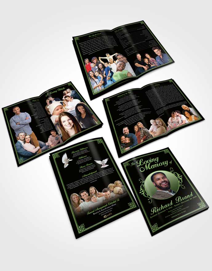 Booklet Memorial Folder Spring Class Dark - FuneralParlour