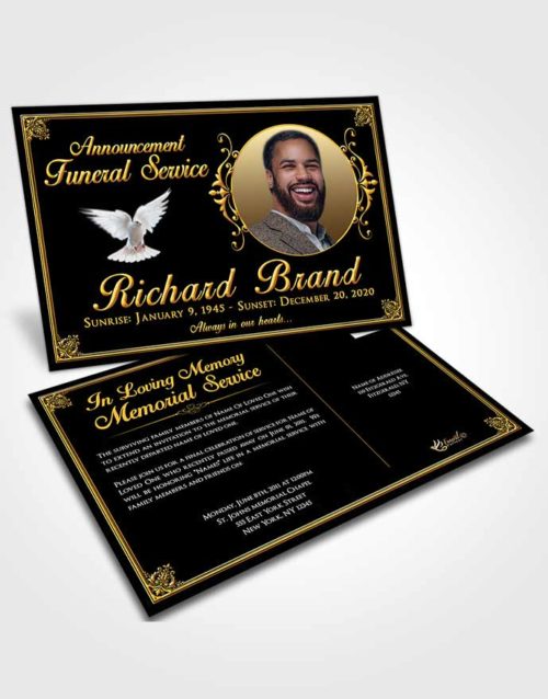 Funeral Announcement Card Template Afternoon Class Dark