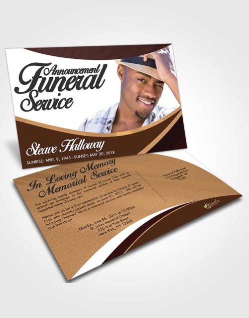 Funeral Announcement Card Template Afternoon Diligence