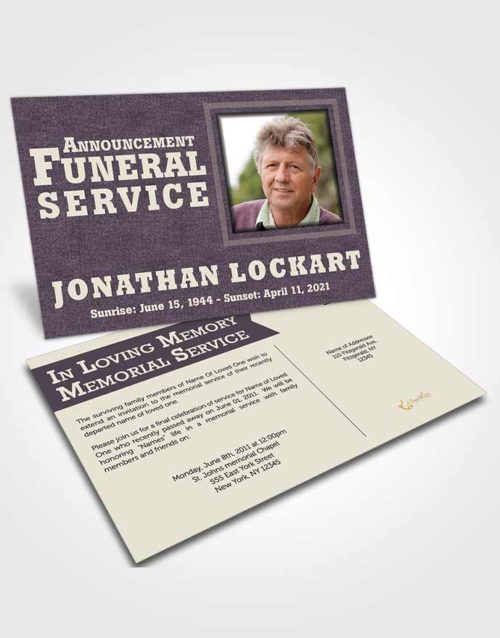 Funeral Announcement Card Template Afternoon Intensity