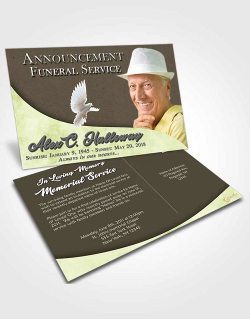 Funeral Announcement Card Template Afternoon Peace of Mind