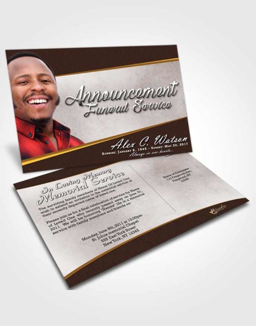Funeral Announcement Card Template Afternoon Vitality