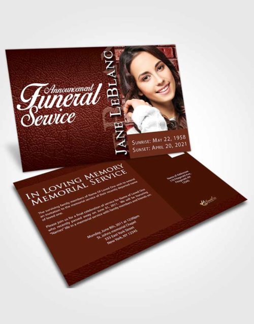 Funeral Announcement Card Template Ambient Passion