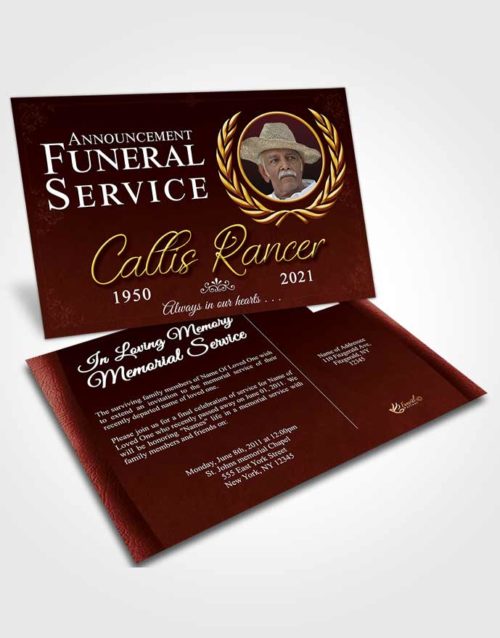 Funeral Announcement Card Template Brilliant Desire