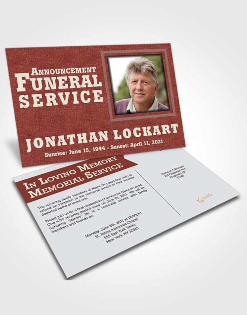 Funeral Announcement Card Template Brilliant Intensity