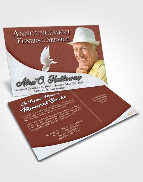 Funeral Announcement Card Template Brilliant Peace of Mind