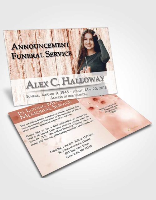 Funeral Announcement Card Template Calm Endurance