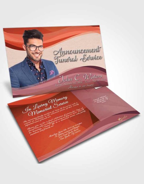 Funeral Announcement Card Template Calm Fortitude