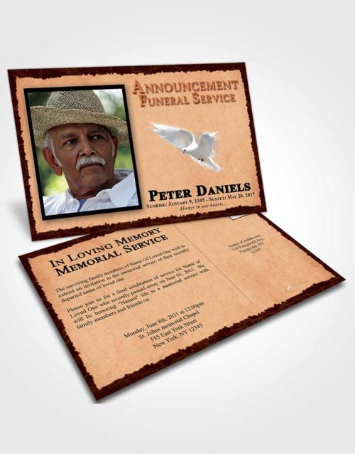 Funeral Announcement Card Template Calm Outback