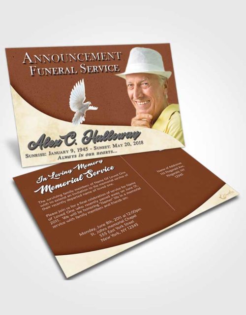 Funeral Announcement Card Template Calm Peace of Mind