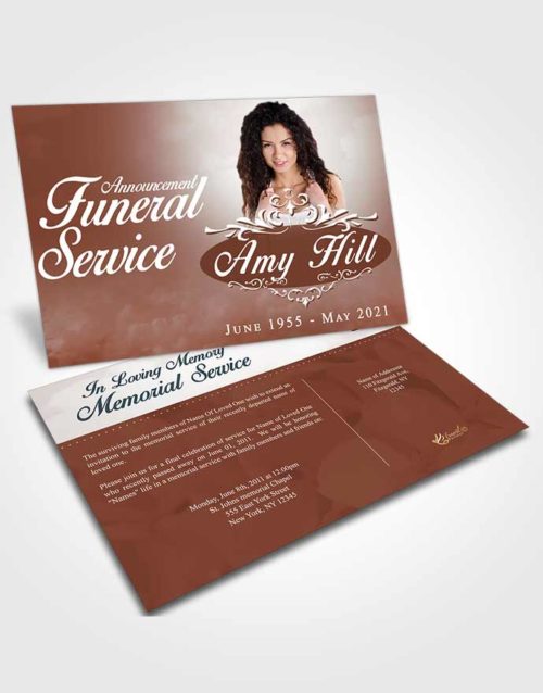 Funeral Announcement Card Template Calm Sympathy