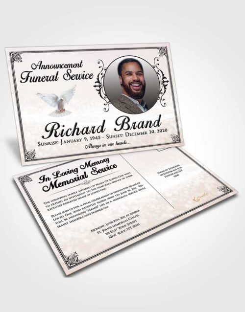 Funeral Announcement Card Template Collected Class Light