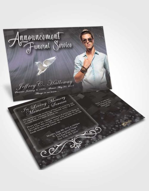 Funeral Announcement Card Template Collected Strength