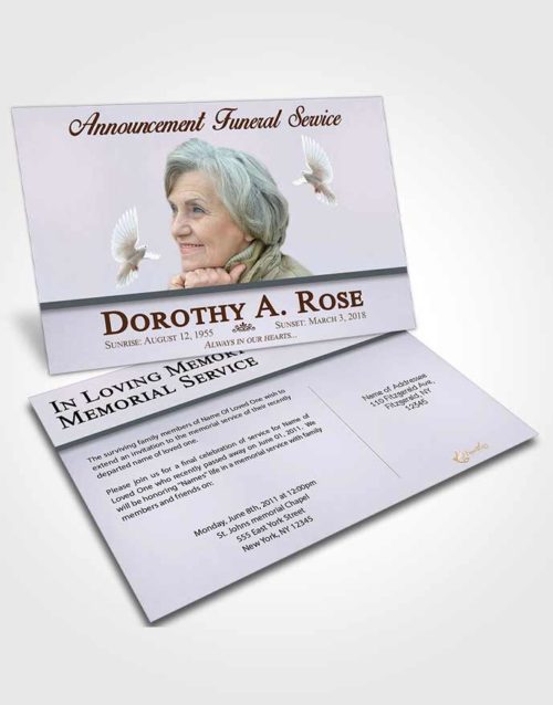 Funeral Announcement Card Template Collected Tolerance
