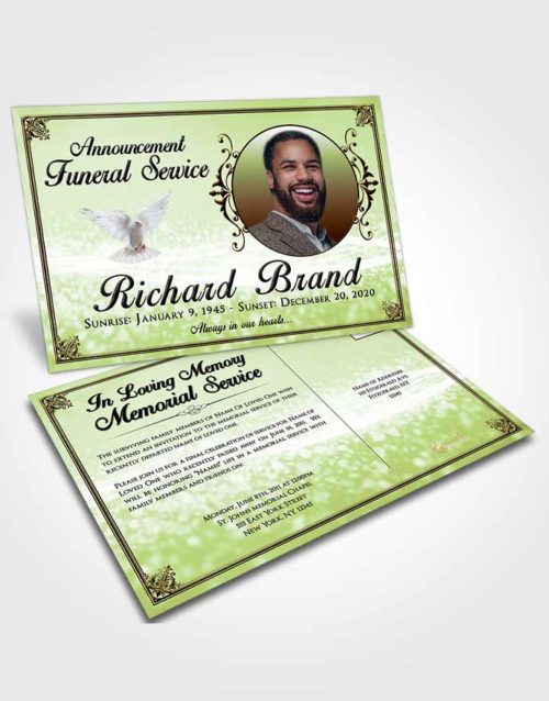 Funeral Announcement Card Template Composed Class Light