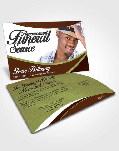 Funeral Announcement Card Template Composed Diligence