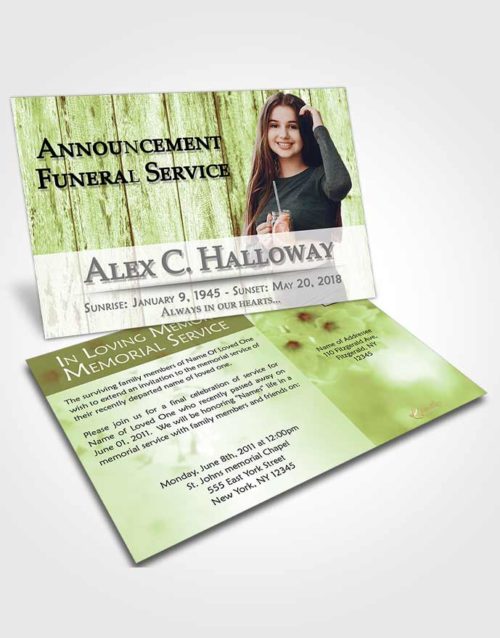 Funeral Announcement Card Template Composed Endurance