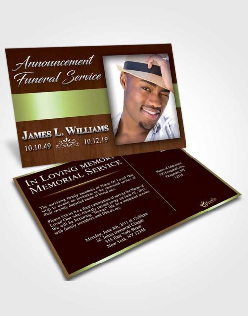 Funeral Announcement Card Template Composed Force