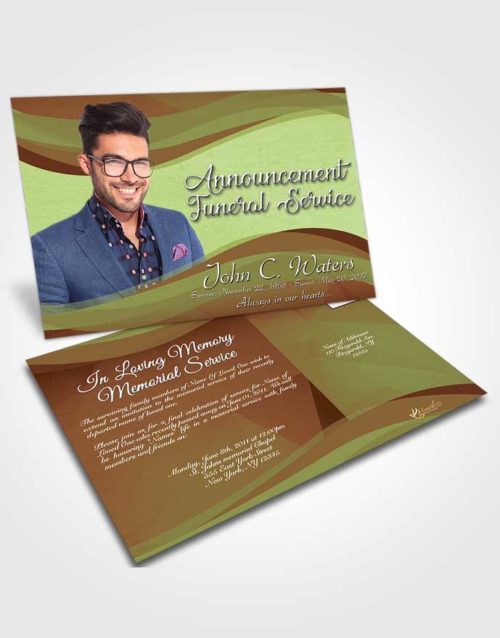 Funeral Announcement Card Template Composed Fortitude