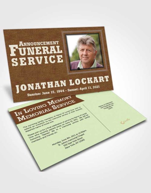 Funeral Announcement Card Template Composed Intensity