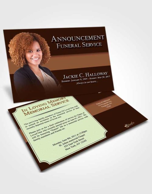Funeral Announcement Card Template Composed Nobility