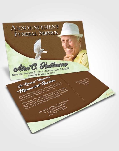 Funeral Announcement Card Template Composed Peace of Mind
