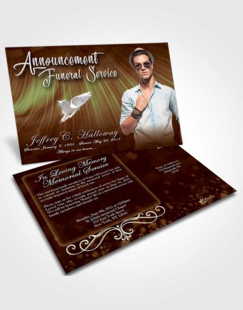 Funeral Announcement Card Template Composed Strength