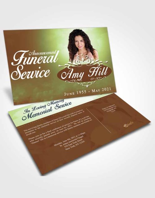 Funeral Announcement Card Template Composed Sympathy