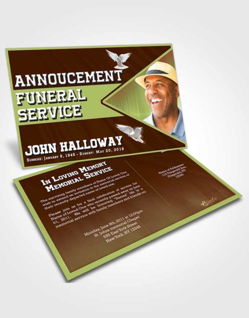 Funeral Announcement Card Template Composed Vigor