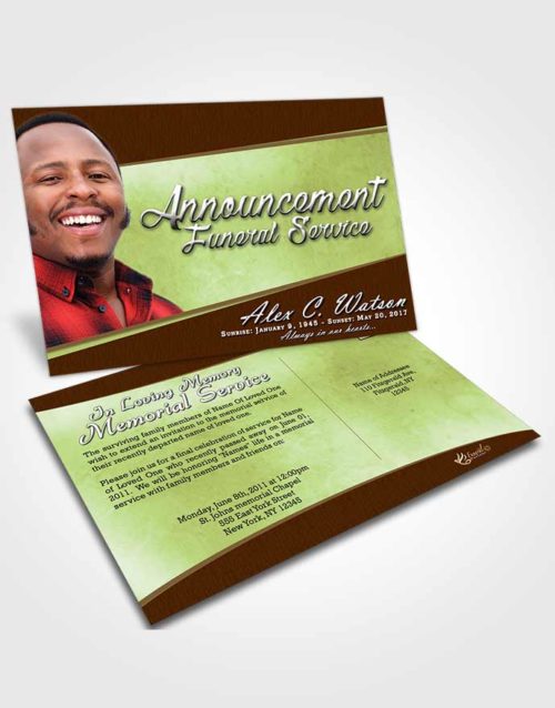 Funeral Announcement Card Template Composed Vitality