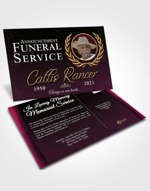Funeral Announcement Card Template Cordial Desire