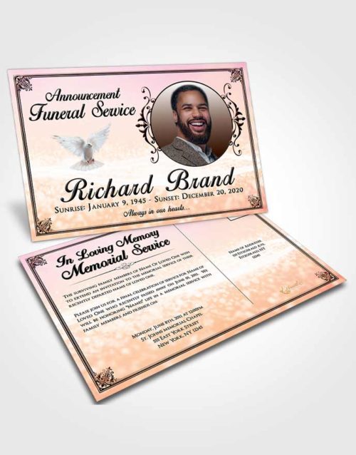 Funeral Announcement Card Template Devoted Class Light