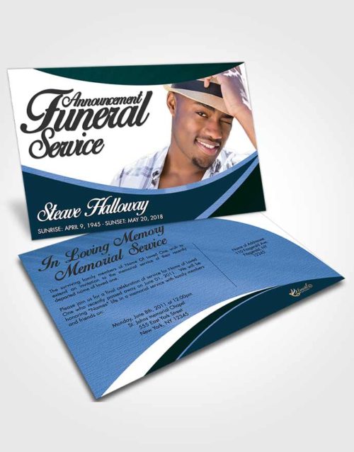 Funeral Announcement Card Template Devoted Diligence
