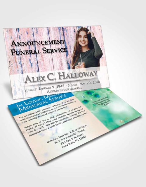 Funeral Announcement Card Template Devoted Endurance