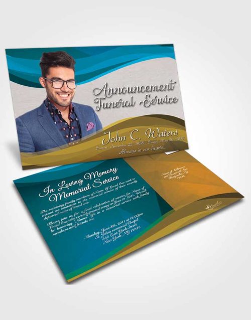Funeral Announcement Card Template Devoted Fortitude