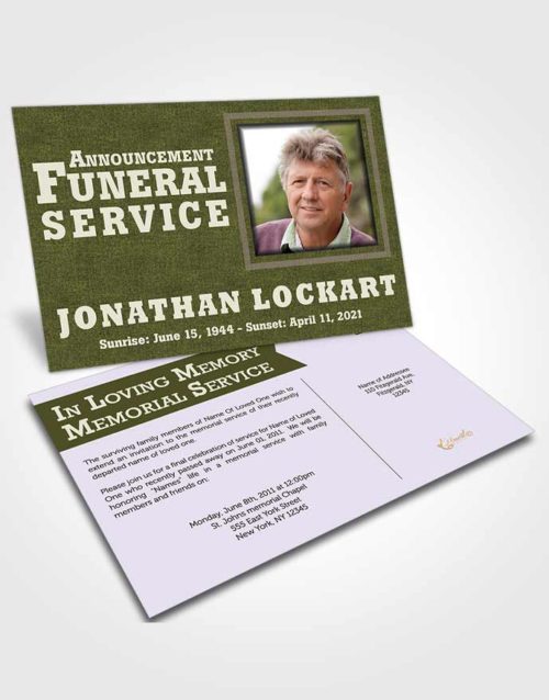 Funeral Announcement Card Template Devoted Intensity