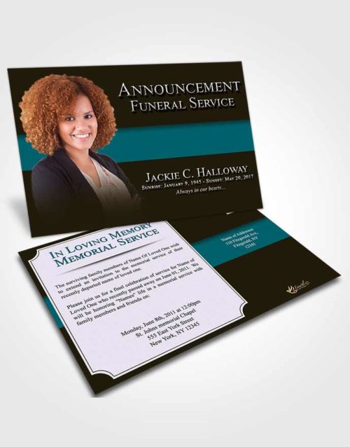 Funeral Announcement Card Template Devoted Nobility