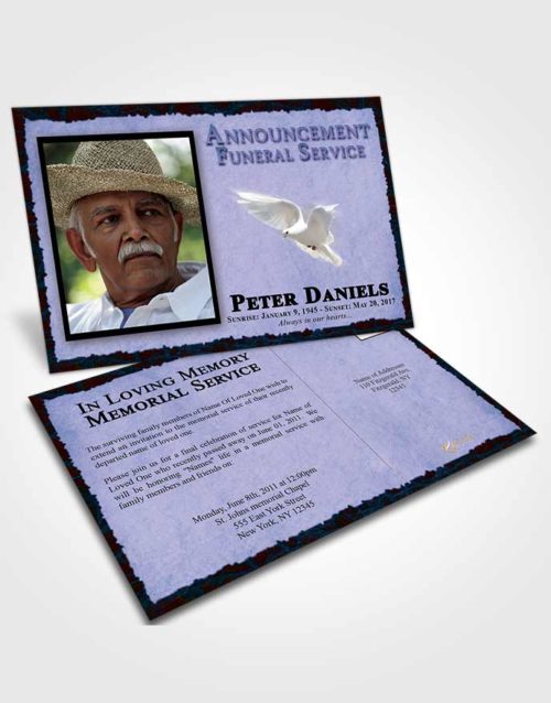 Funeral Announcement Card Template Devoted Outback