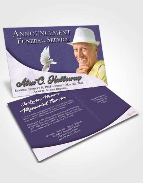 Funeral Announcement Card Template Devoted Peace of Mind