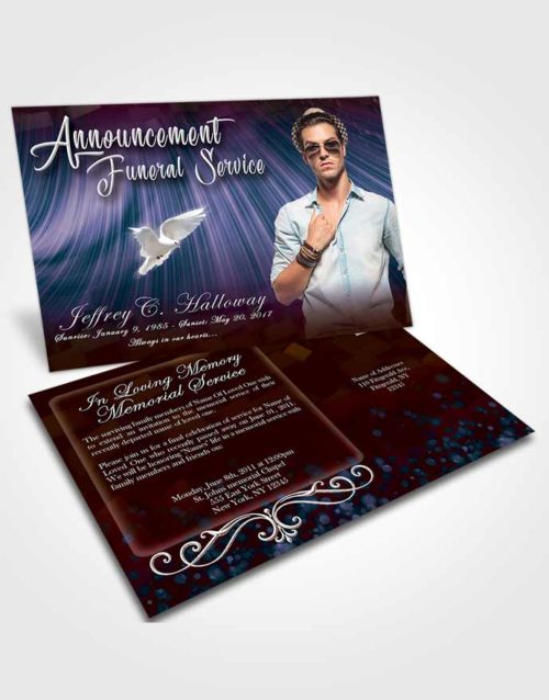 Funeral Announcement Card Template Devoted Strength
