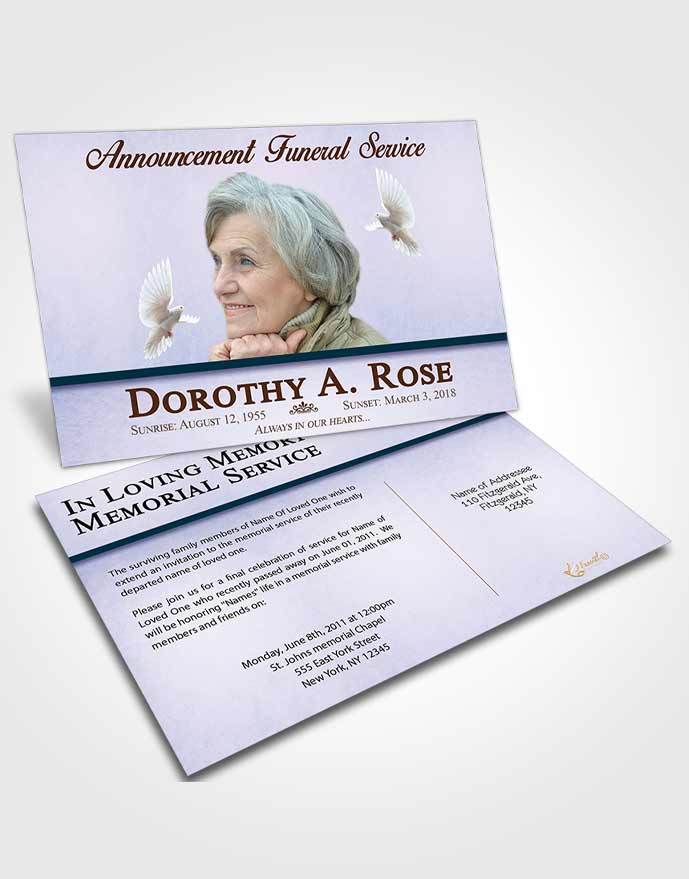 Funeral Announcement Card Template Devoted Tolerance