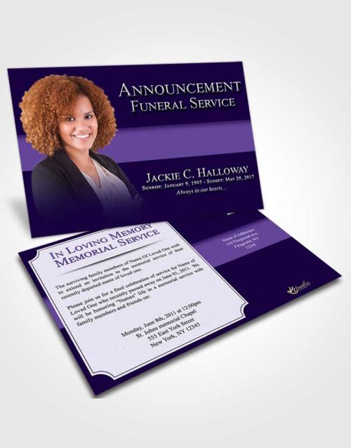 Funeral Announcement Card Template Diamond Nobility