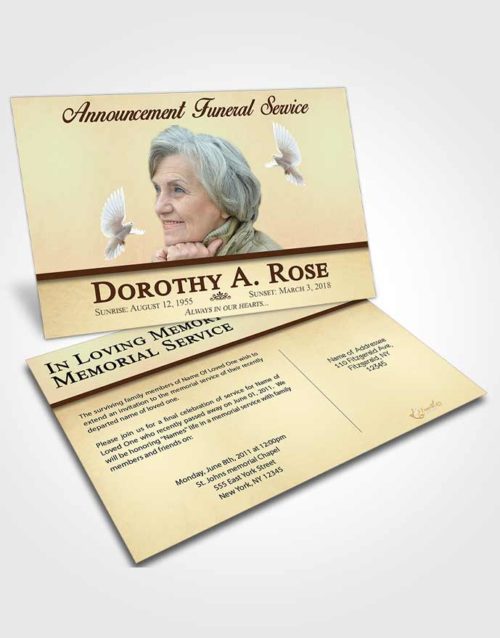 Funeral Announcement Card Template Early Tolerance