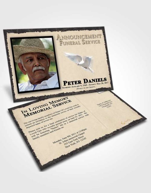 Funeral Announcement Card Template Elegant Outback