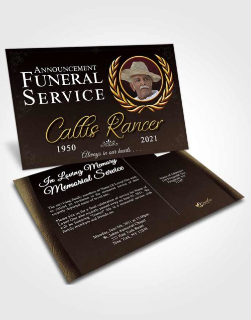 Funeral Announcement Card Template Evening Desire