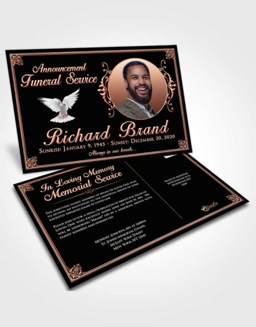 Funeral Announcement Card Template Gentle Class Dark