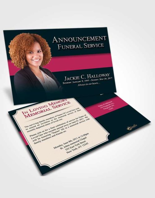 Funeral Announcement Card Template Gentle Nobility