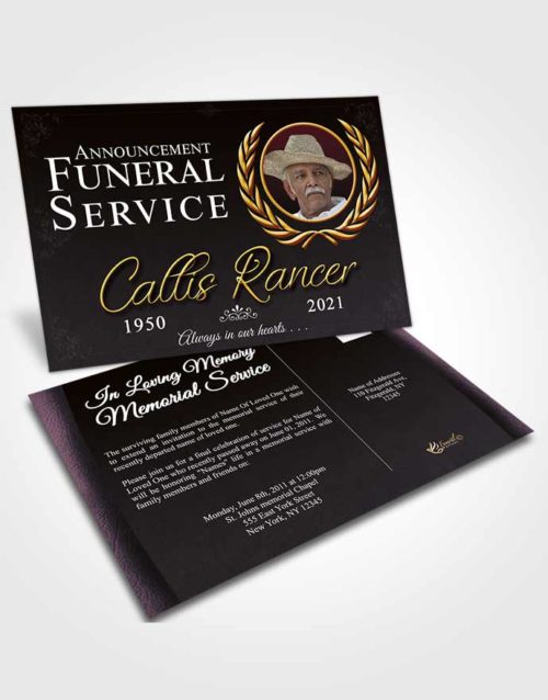 Funeral Announcement Card Template Graceful Desire