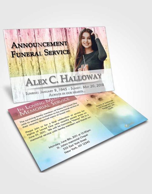 Funeral Announcement Card Template Harmonious Endurance