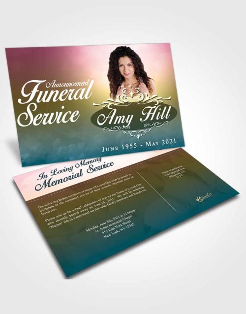 Funeral Announcement Card Template Harmonious Sympathy